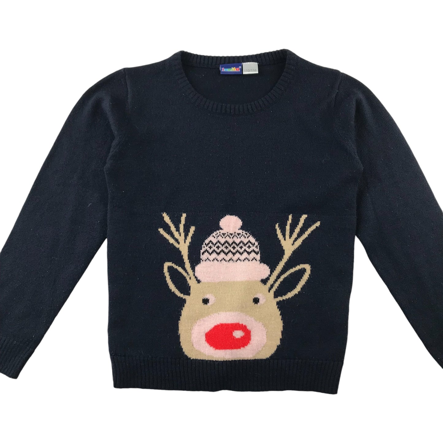 Lupilu Festive Jumper 5-6 Years Navy Rodolph Graphic