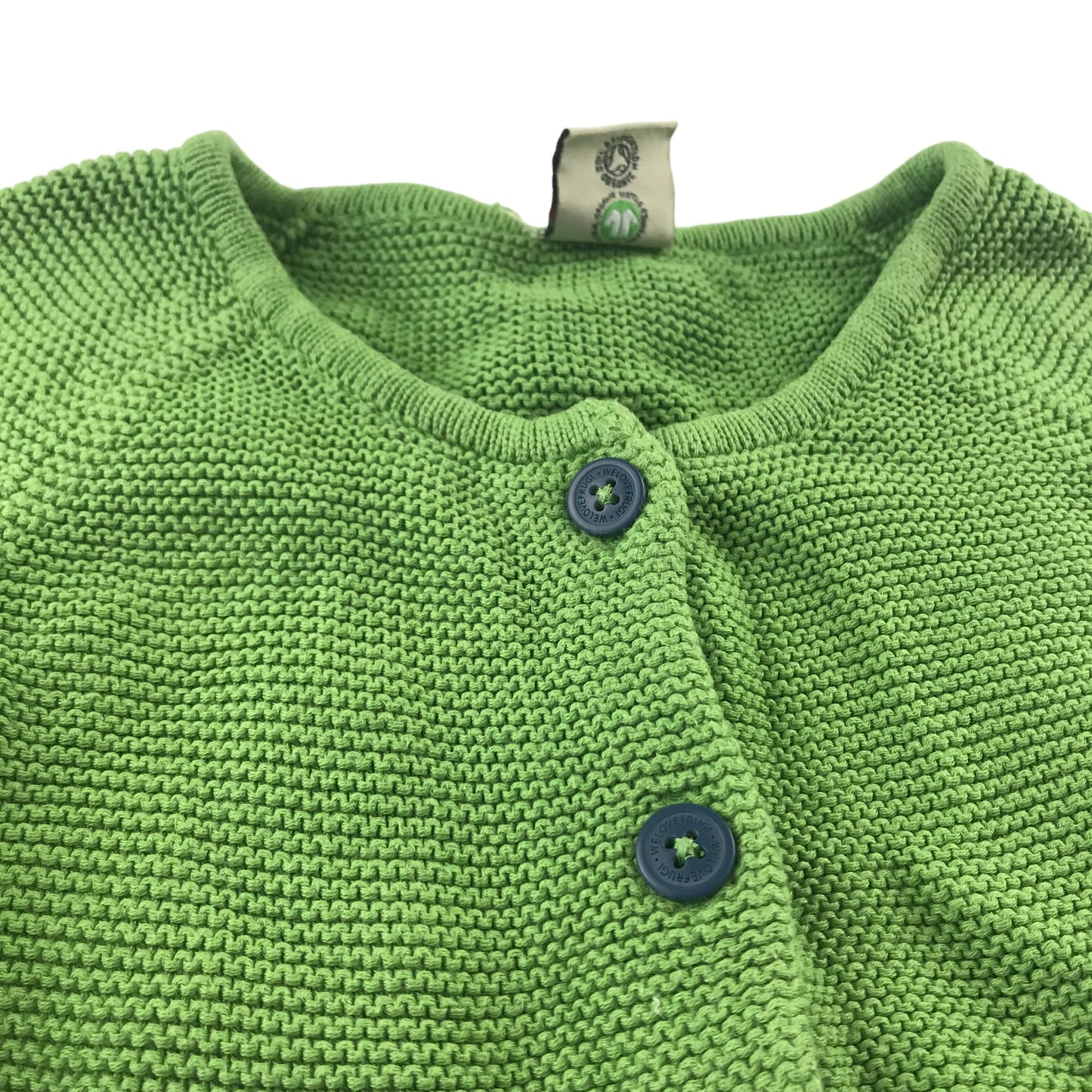 Frugi cardigan 6-7 years green embroidered bird and flowers organic cotton
