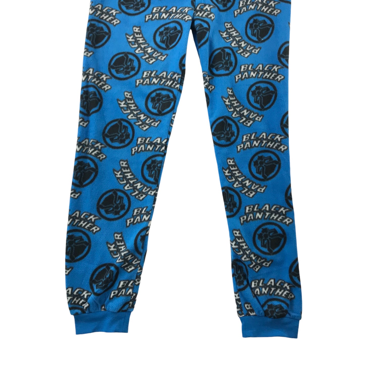 Primark pyjama set 13-14 years black and Blue Marvel Black Panther fluffy warm