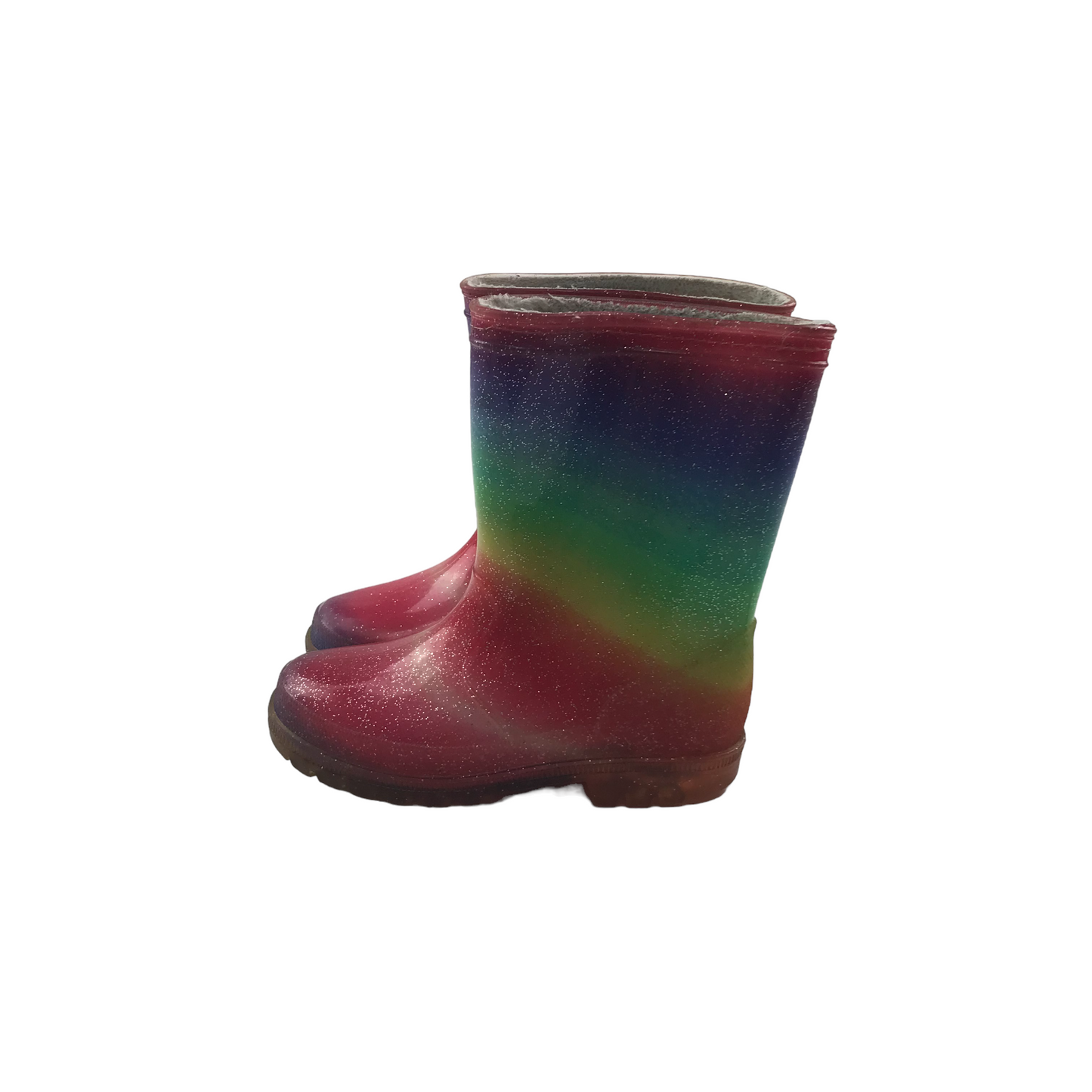 F&F Glittery Rainbow Wellies Shoe Size 10 junior