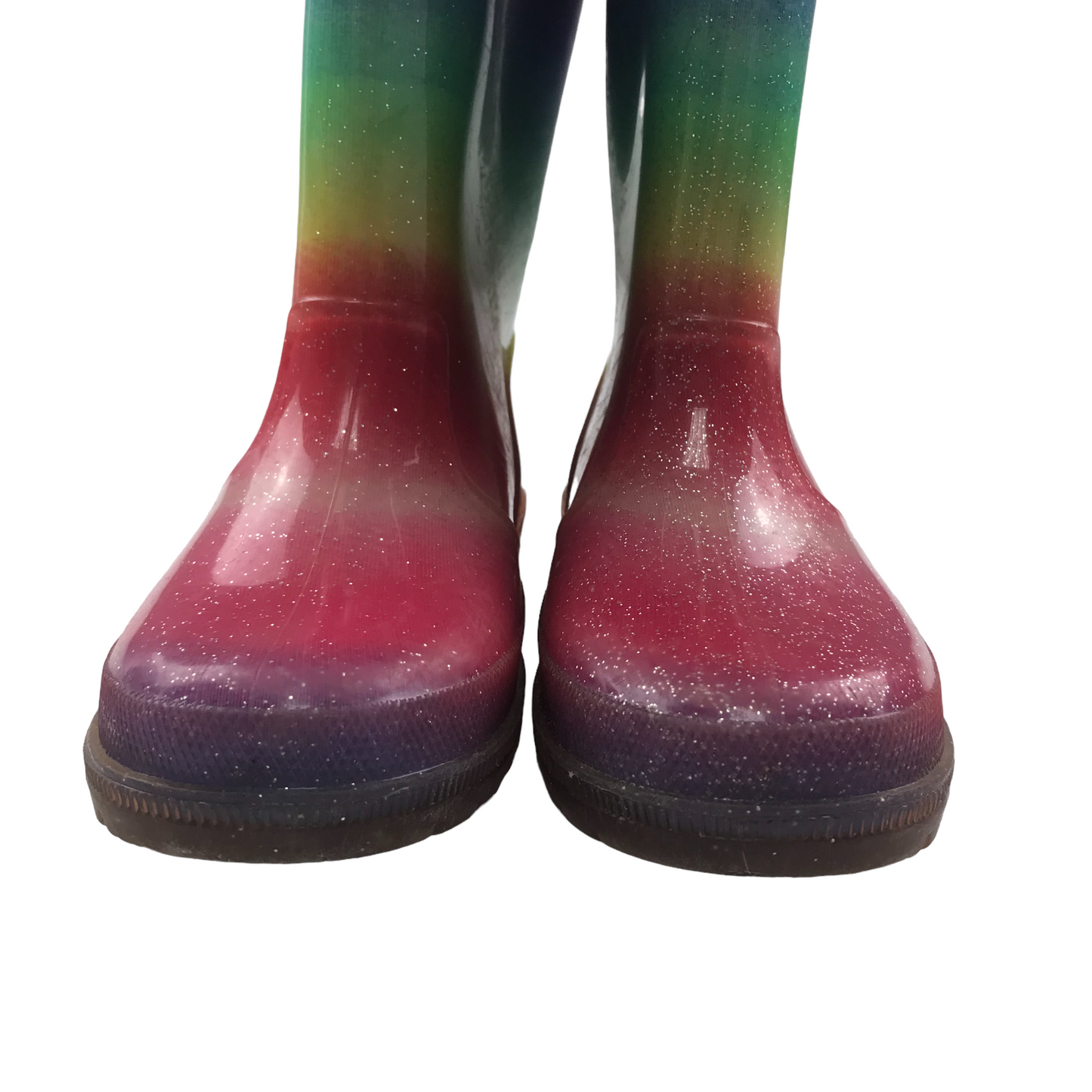 F&F Glittery Rainbow Wellies Shoe Size 10 junior