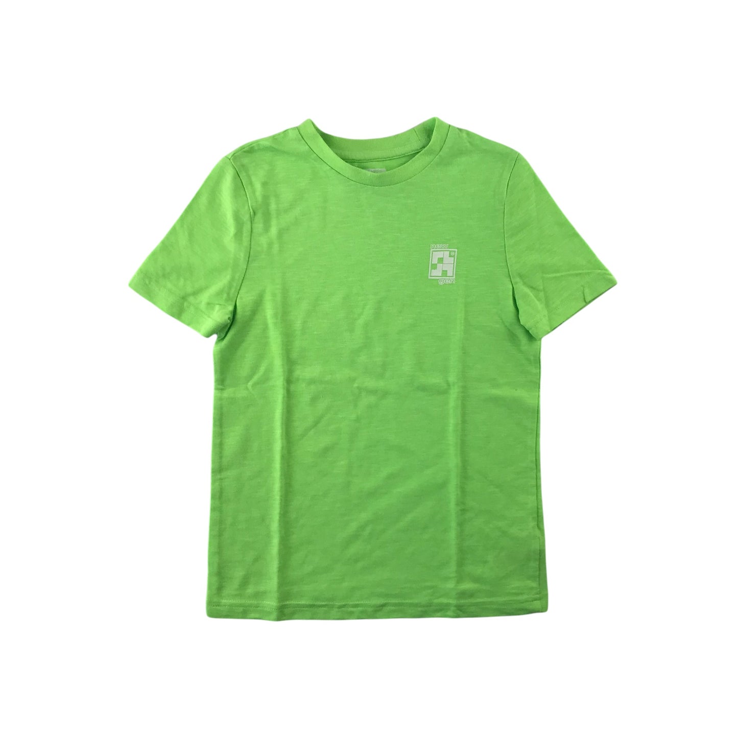 F&F T-shirt 7-8 years green plain gaming new gen