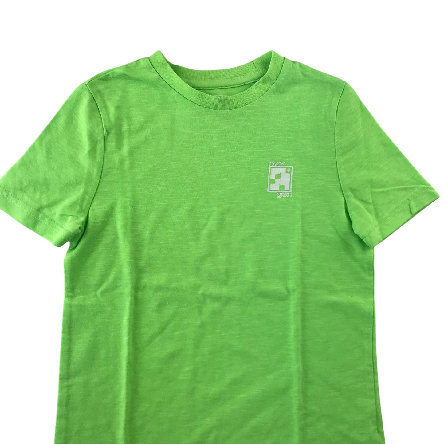 F&F T-shirt 7-8 years green plain gaming new gen