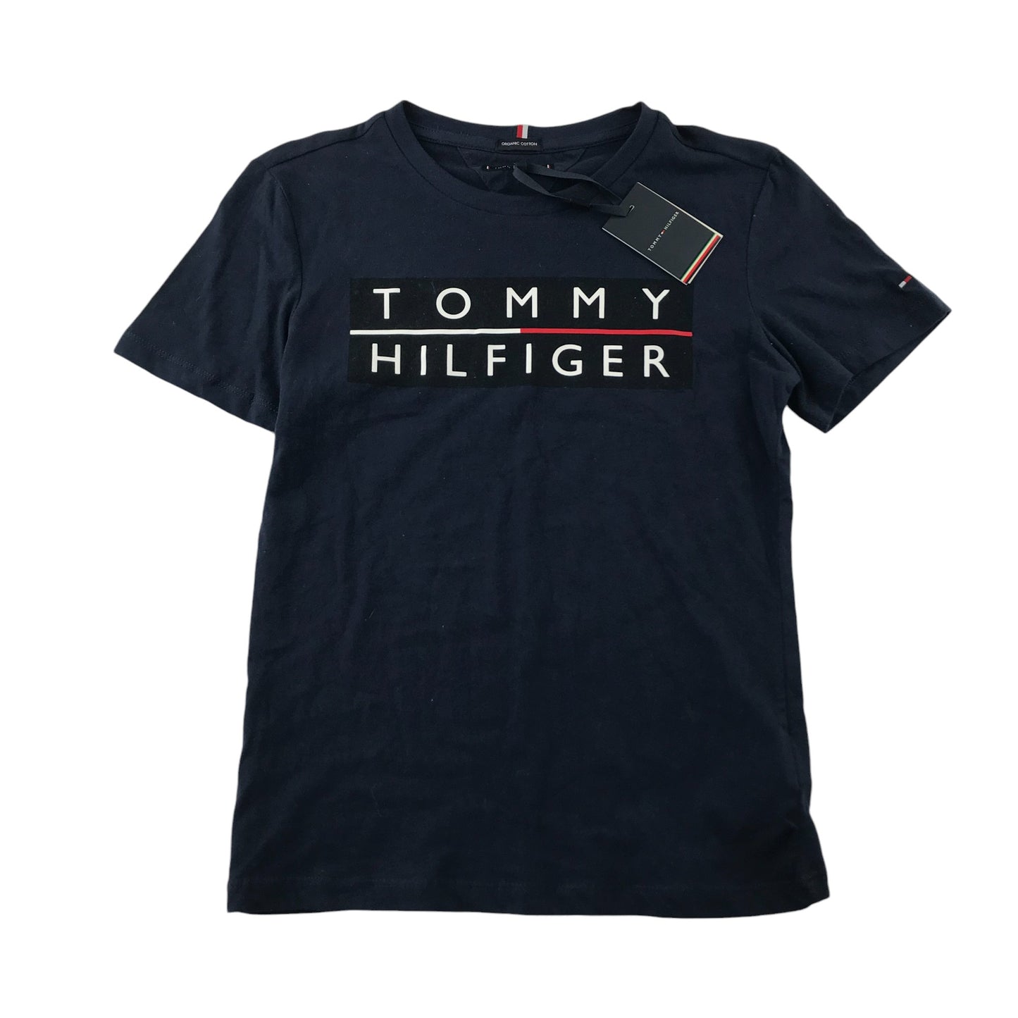 Tommy Hilfiger t-shirt 11-12 years navy blue short sleeve organic cotton