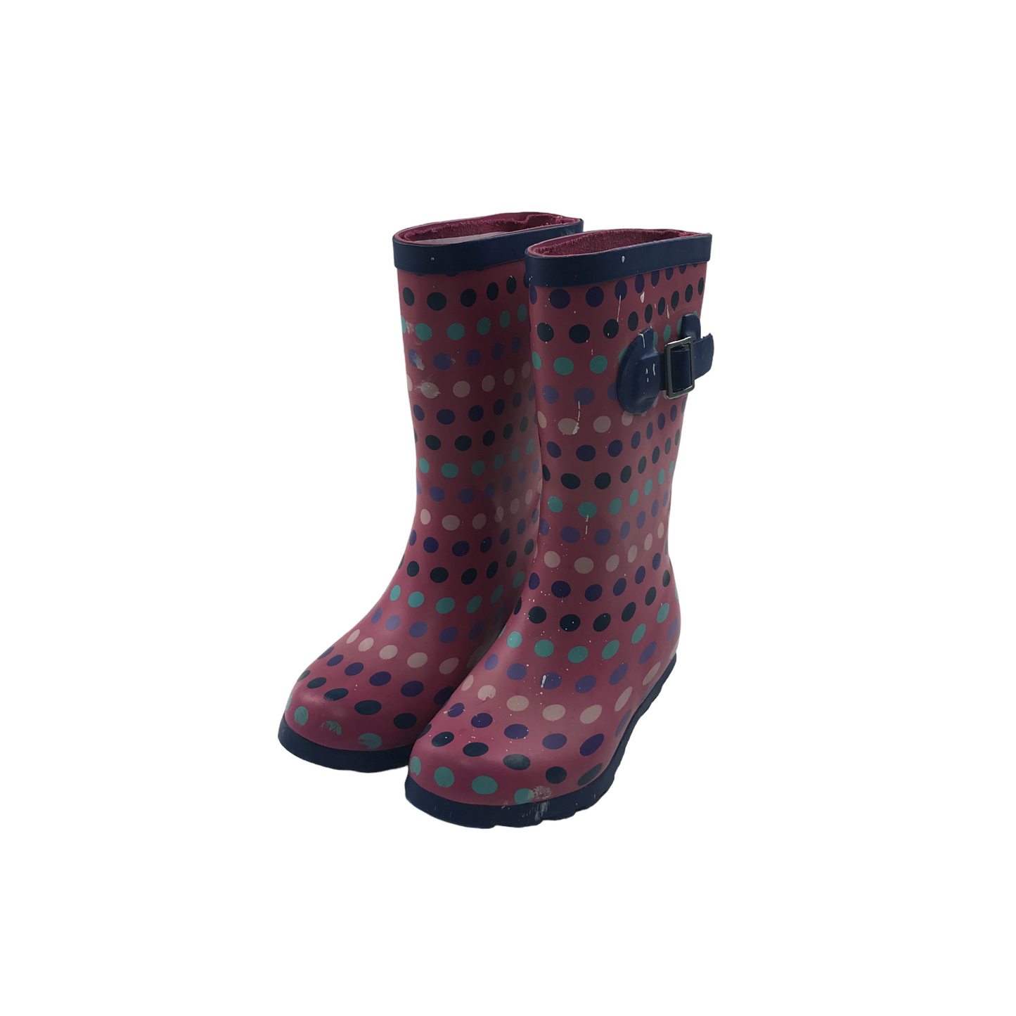 George Pink Polka Dot Wellies Shoe Size 11 junior