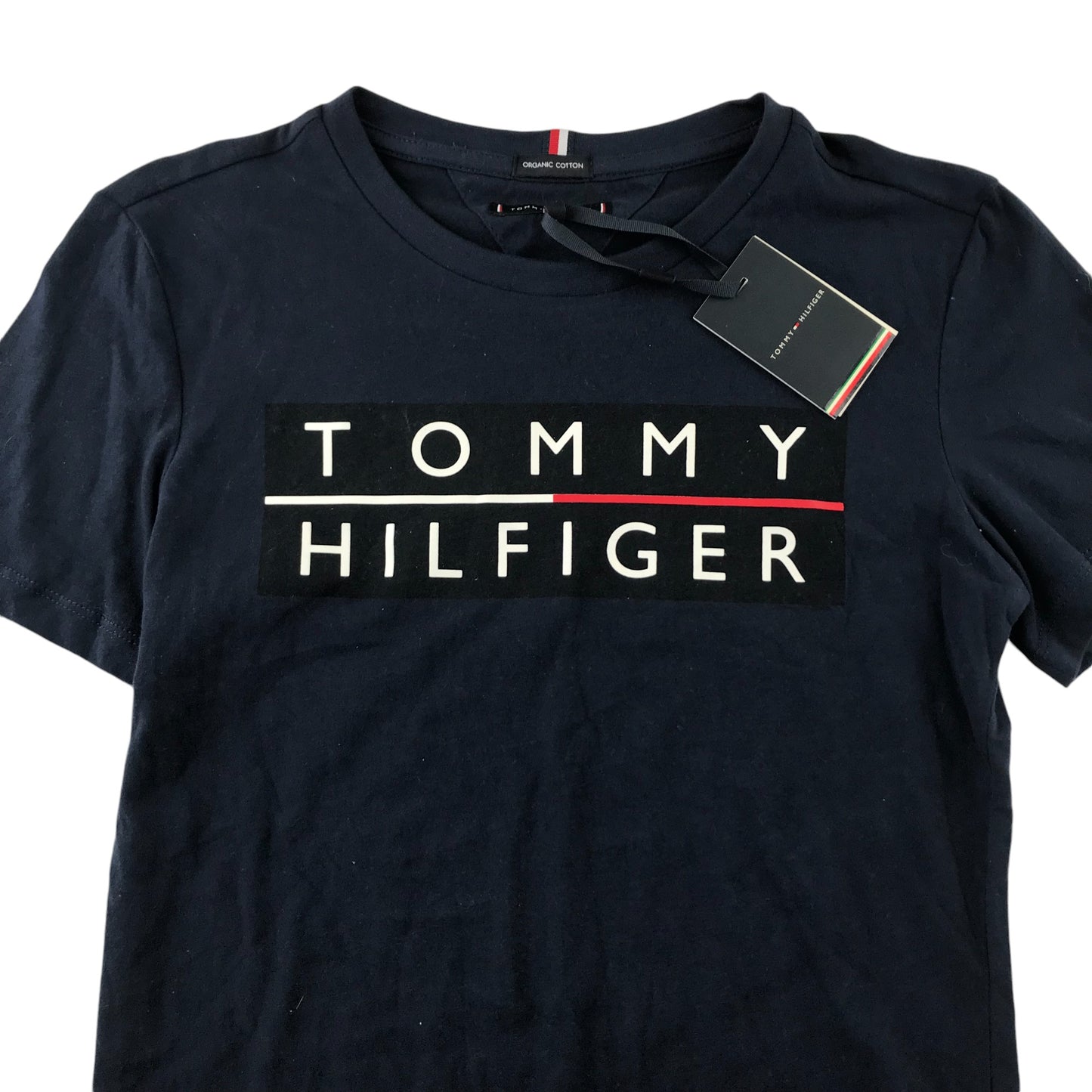 Tommy Hilfiger t-shirt 11-12 years navy blue short sleeve organic cotton