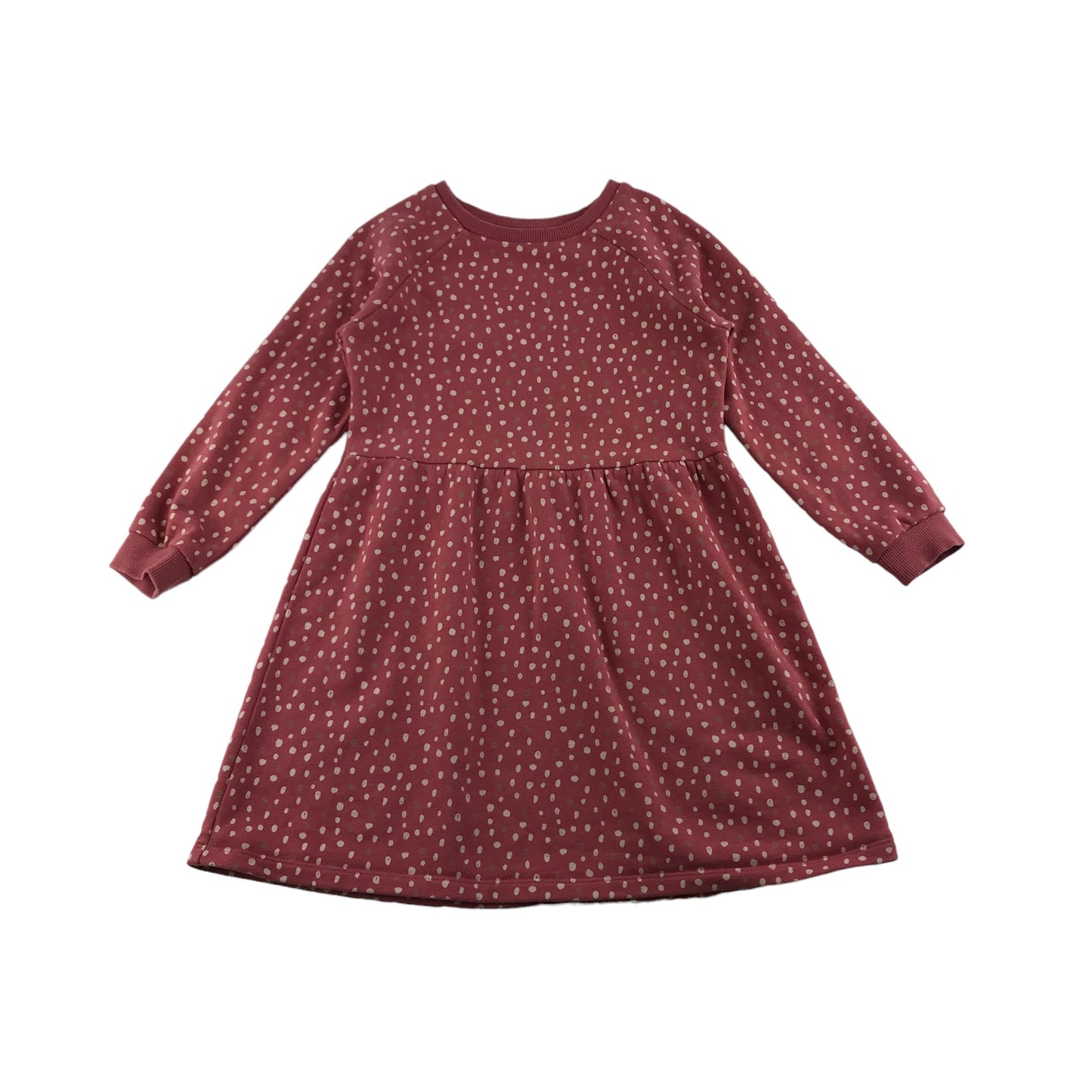 Nutmeg Dress Age 5 Pink Polka Dot Long Sleeve Jersey