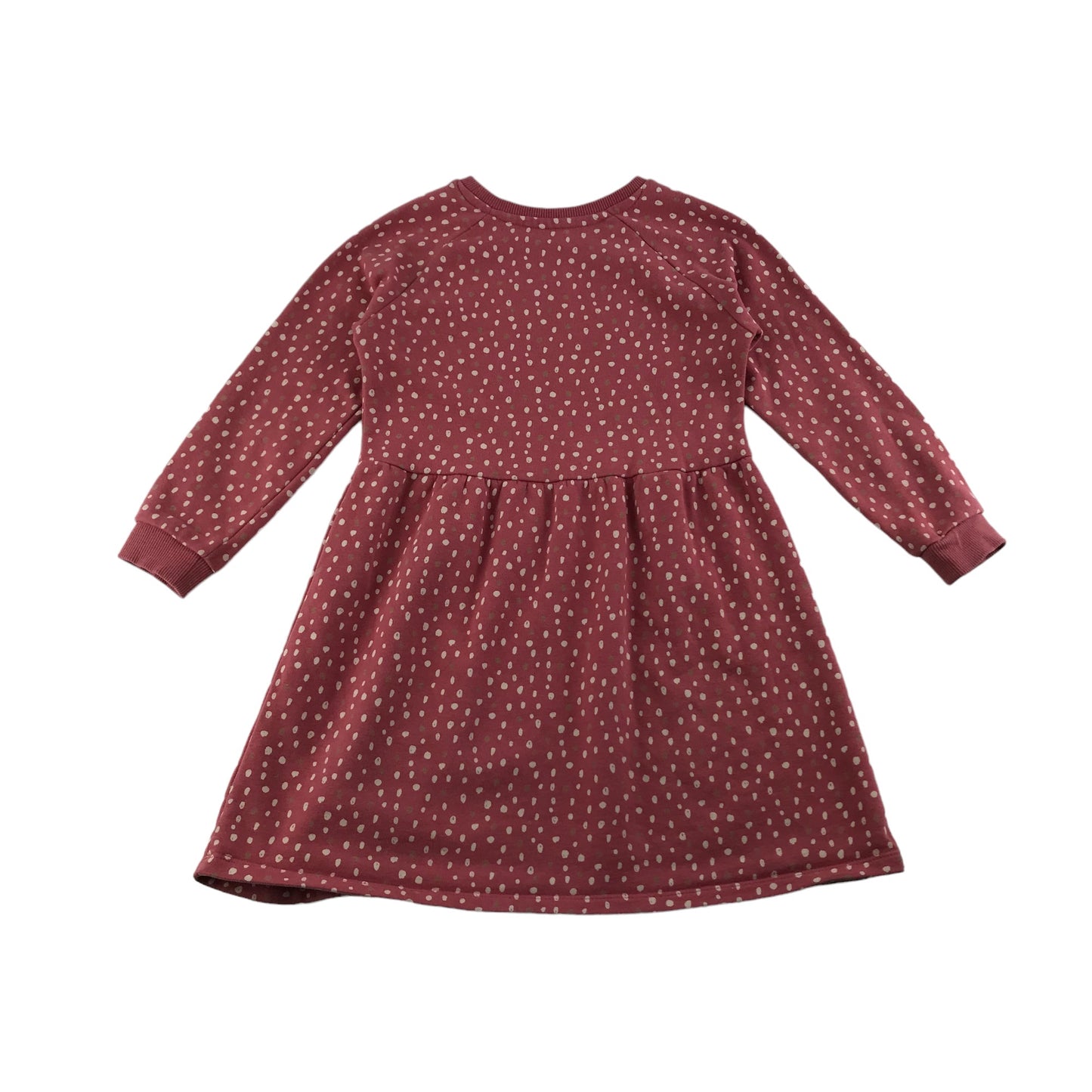 Nutmeg Dress Age 5 Pink Polka Dot Long Sleeve Jersey