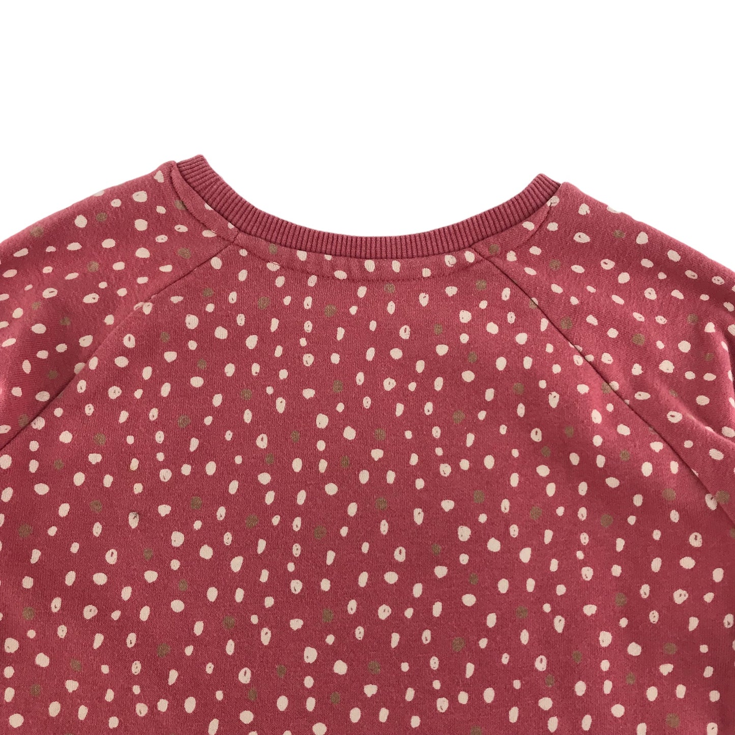 Nutmeg Dress Age 5 Pink Polka Dot Long Sleeve Jersey