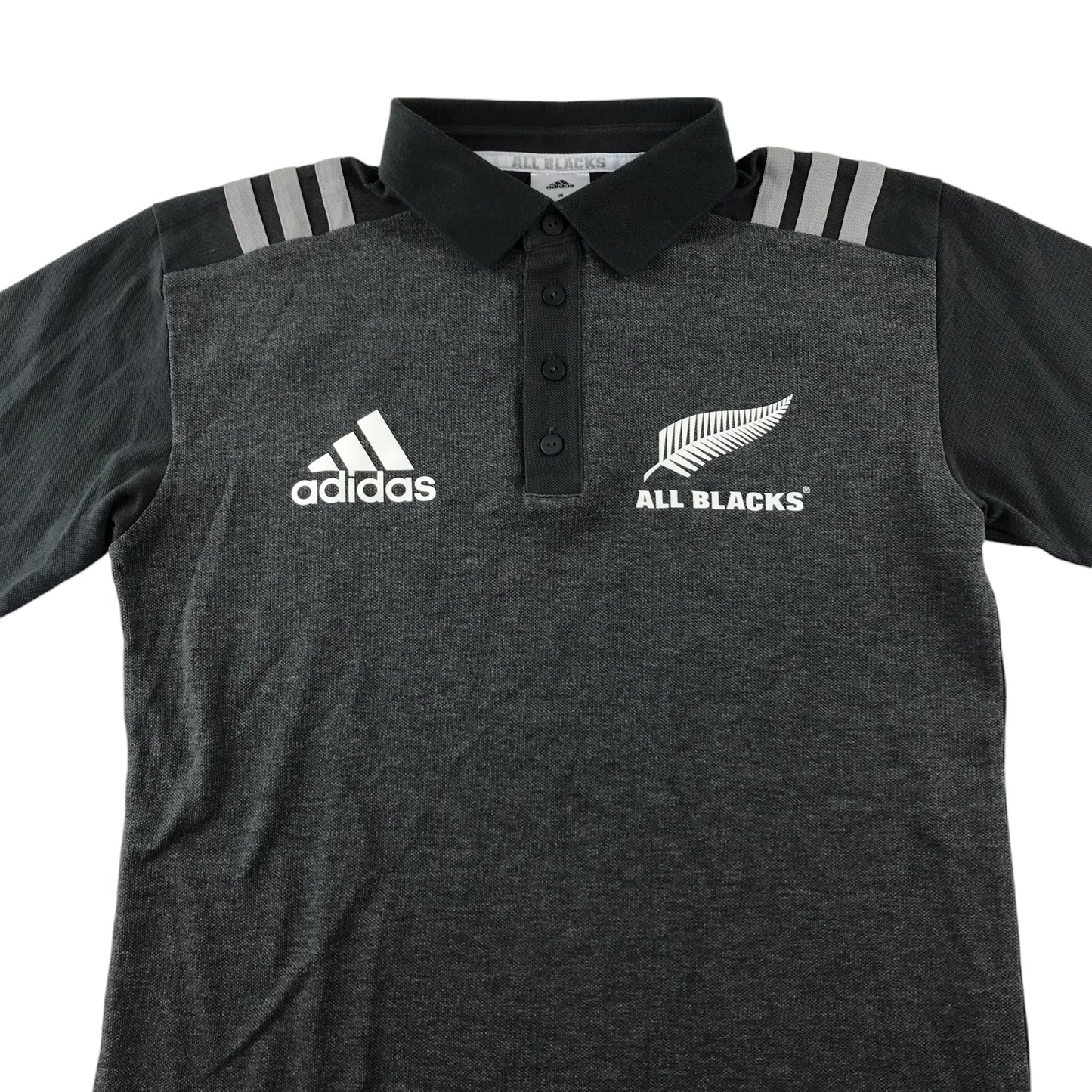 Adidas All Blacks sports polo shirt adult size XS grey short sleeve sport top