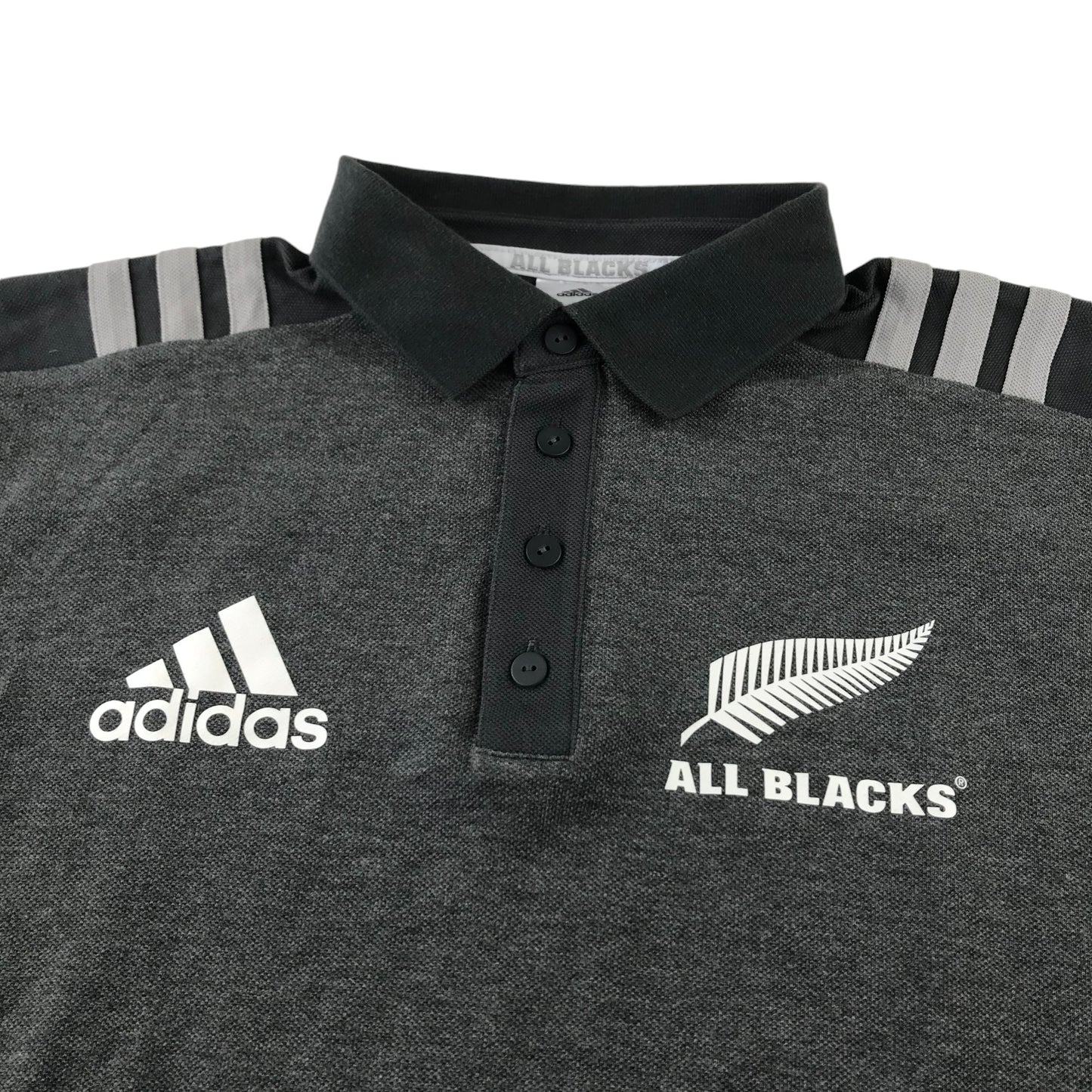 Adidas All Blacks sports polo shirt adult size XS grey short sleeve sport top