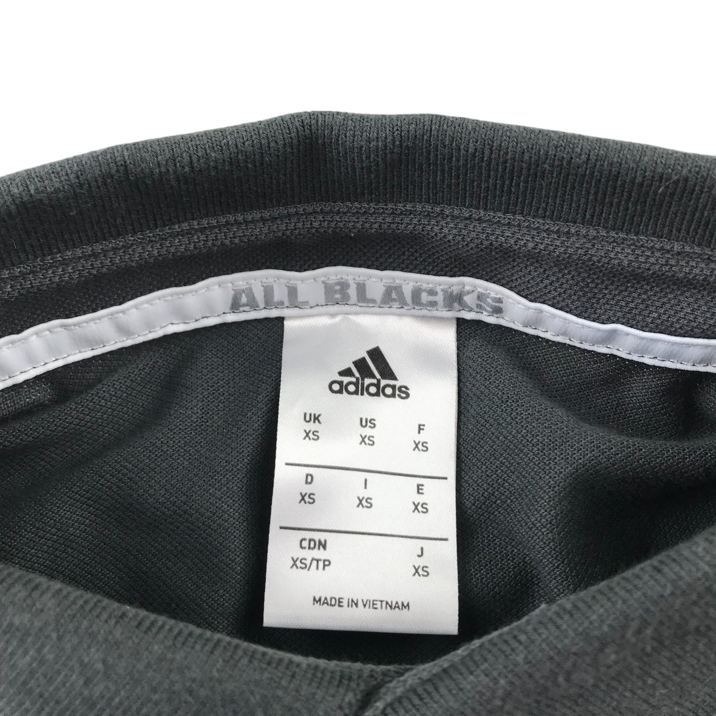 Adidas All Blacks sports polo shirt adult size XS grey short sleeve sport top