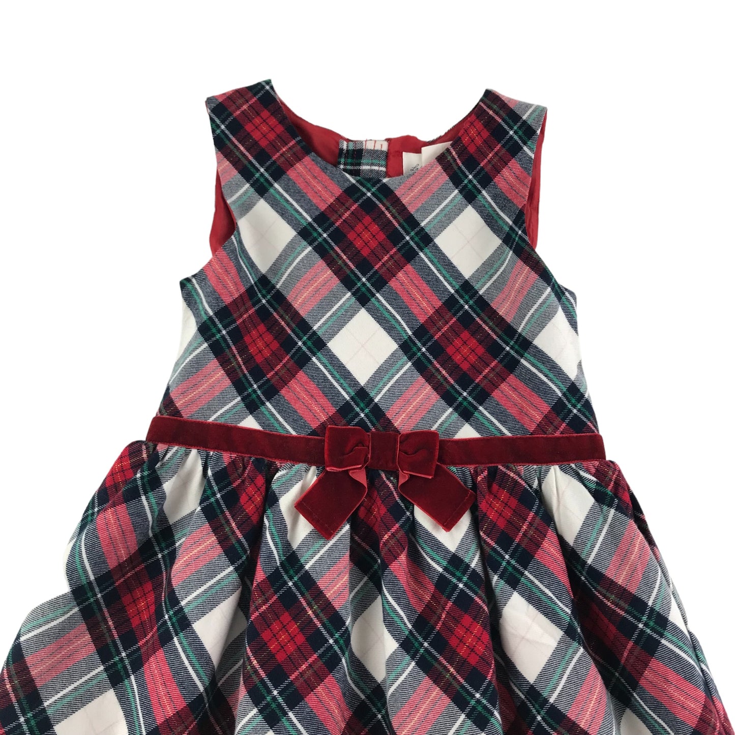 H&M Dress Age 7 Red White Check Pattern Sleeveless A-line