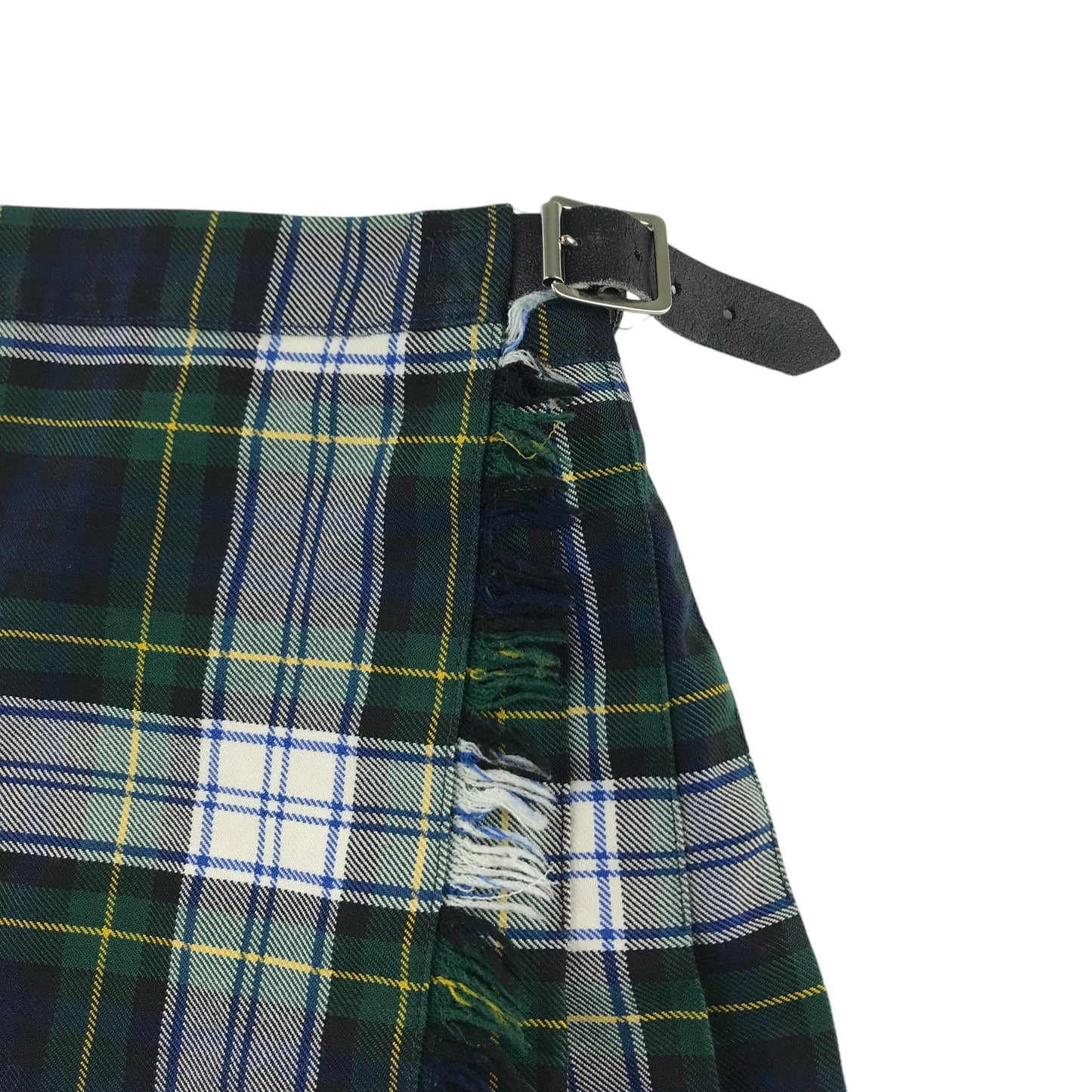 Aitken & Niven kilt Waist 26in length 18in 10-12 years green tartan light fabric