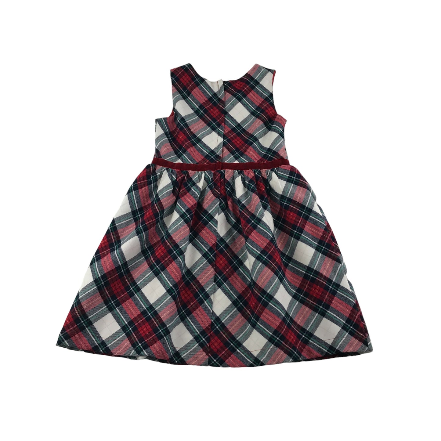 H&M Dress Age 7 Red White Check Pattern Sleeveless A-line