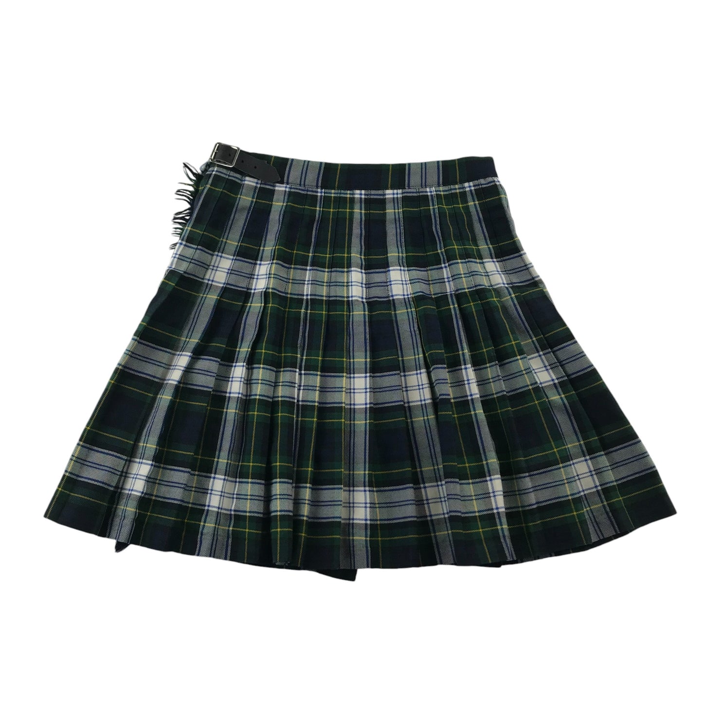 Aitken & Niven kilt Waist 26in length 18in 10-12 years green tartan light fabric