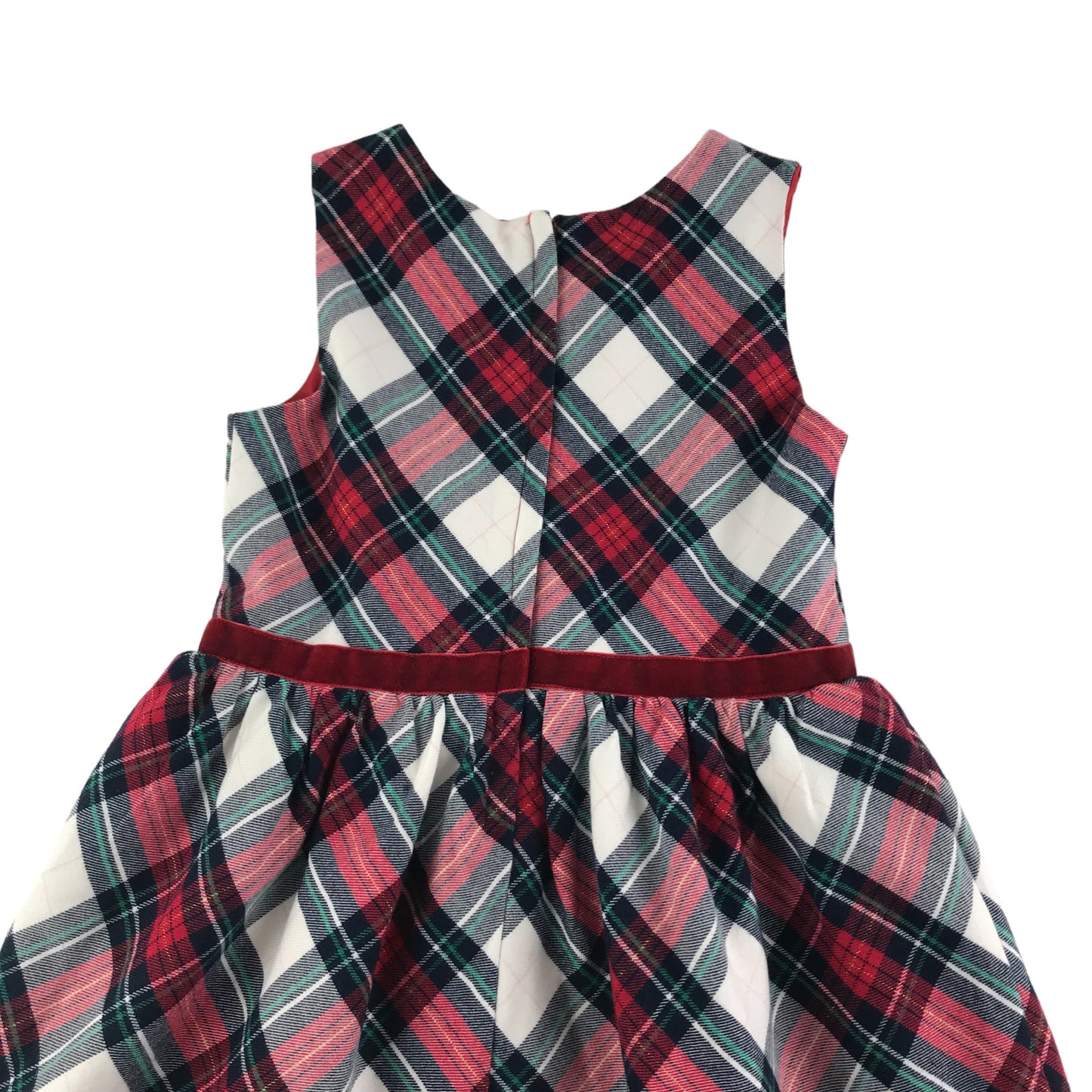 H&M Dress Age 7 Red White Check Pattern Sleeveless A-line