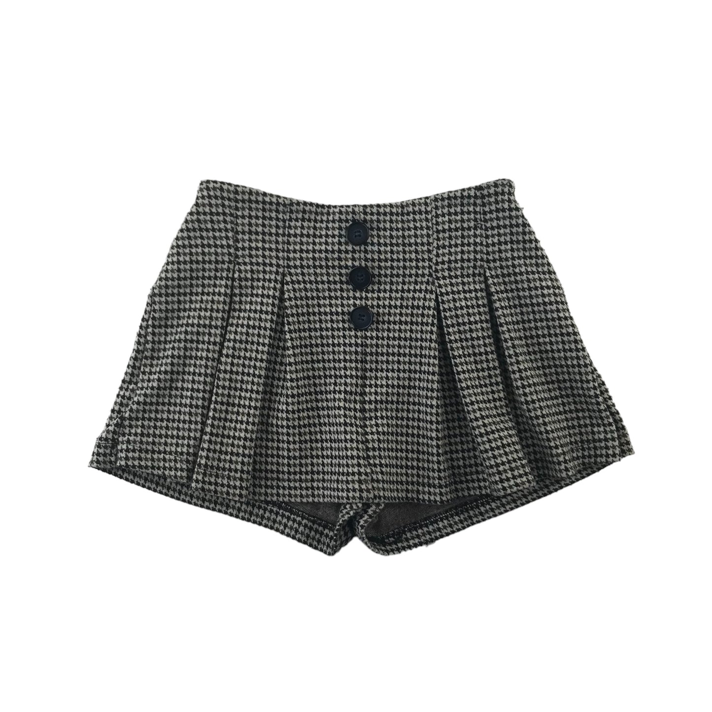 Zara skort 9 years black and white houndstooth knit pattern