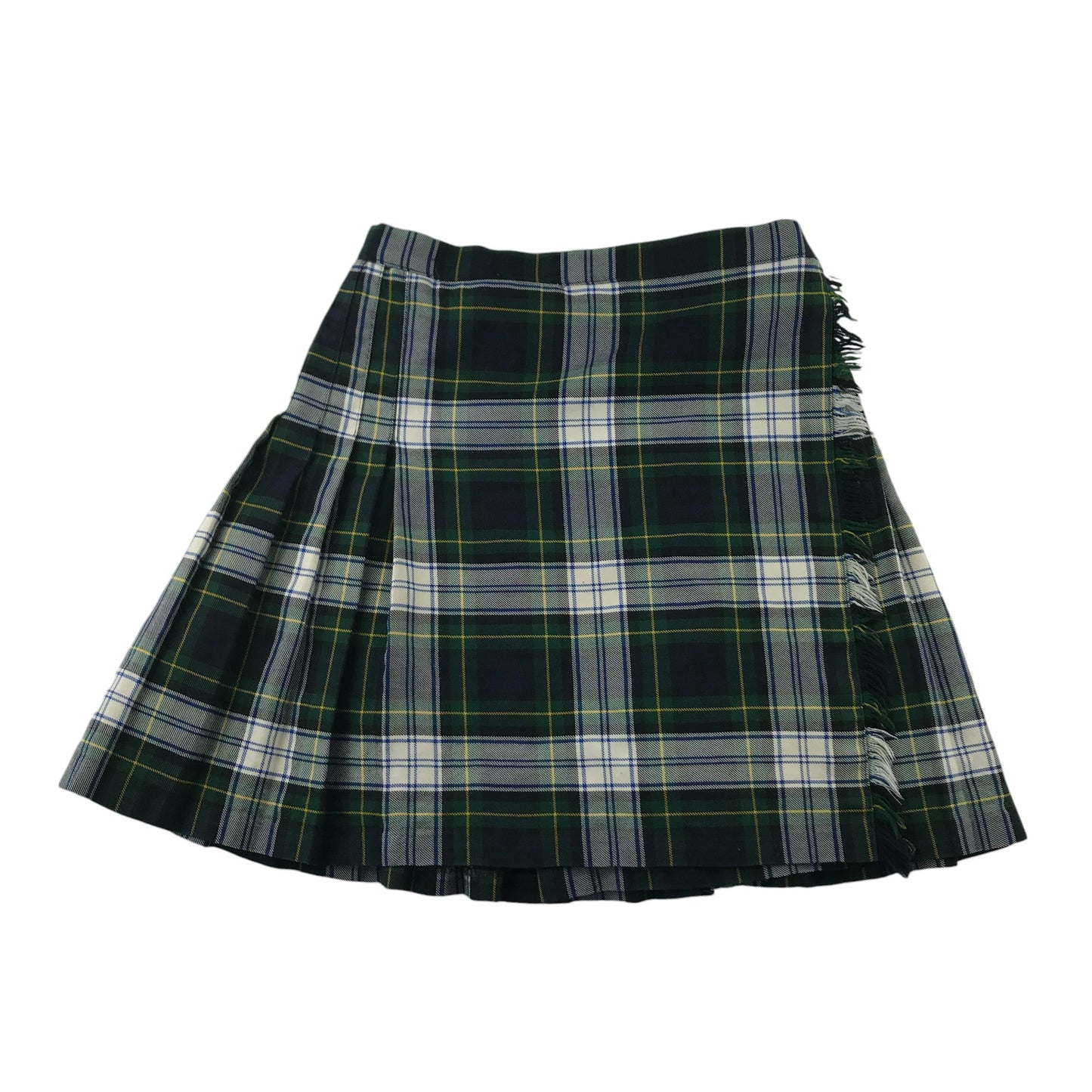 Aitken & Niven kilt Waist 26in length 18in 10-12 years green tartan light fabric