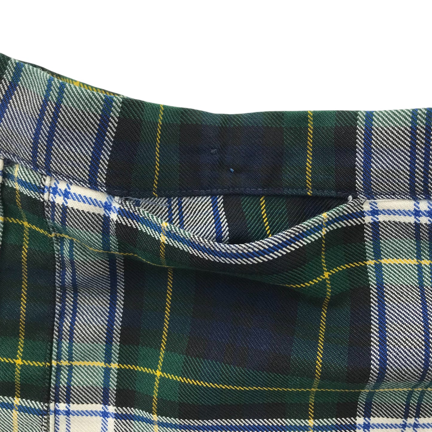 Aitken & Niven kilt Waist 26in length 18in 10-12 years green tartan light fabric