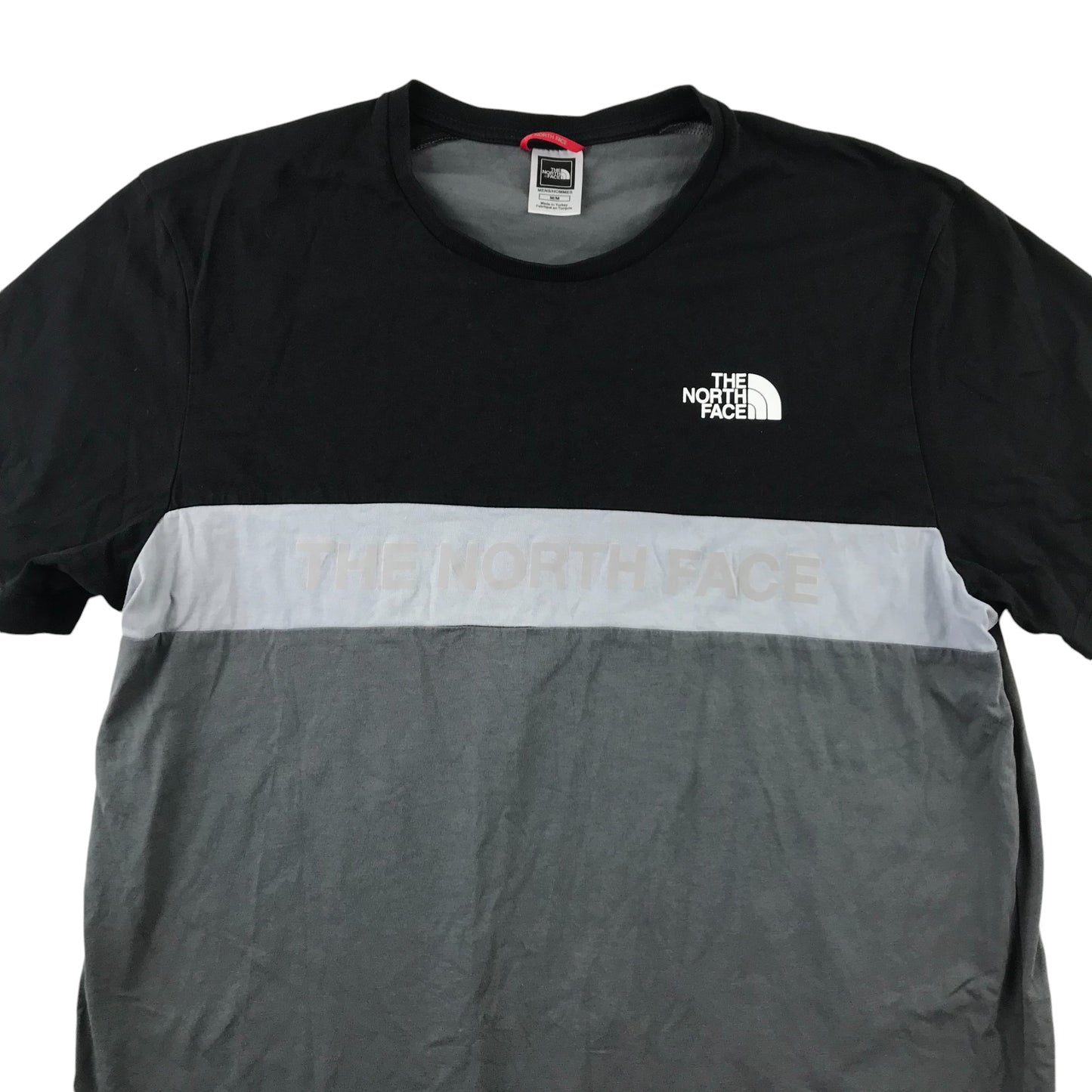 The North Face t-shirt men size M grey and black short sleeve cotton