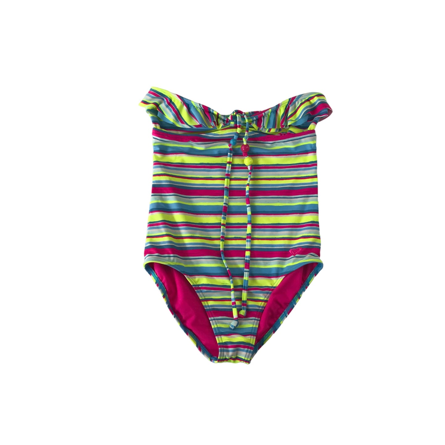 Roxy Girls Swimsuit Age 13 Multicolour Stripy sleeveless One Piece Cossie