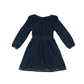 Fatface dress 5-6 years navy blue velour style with shooting stars embroidery