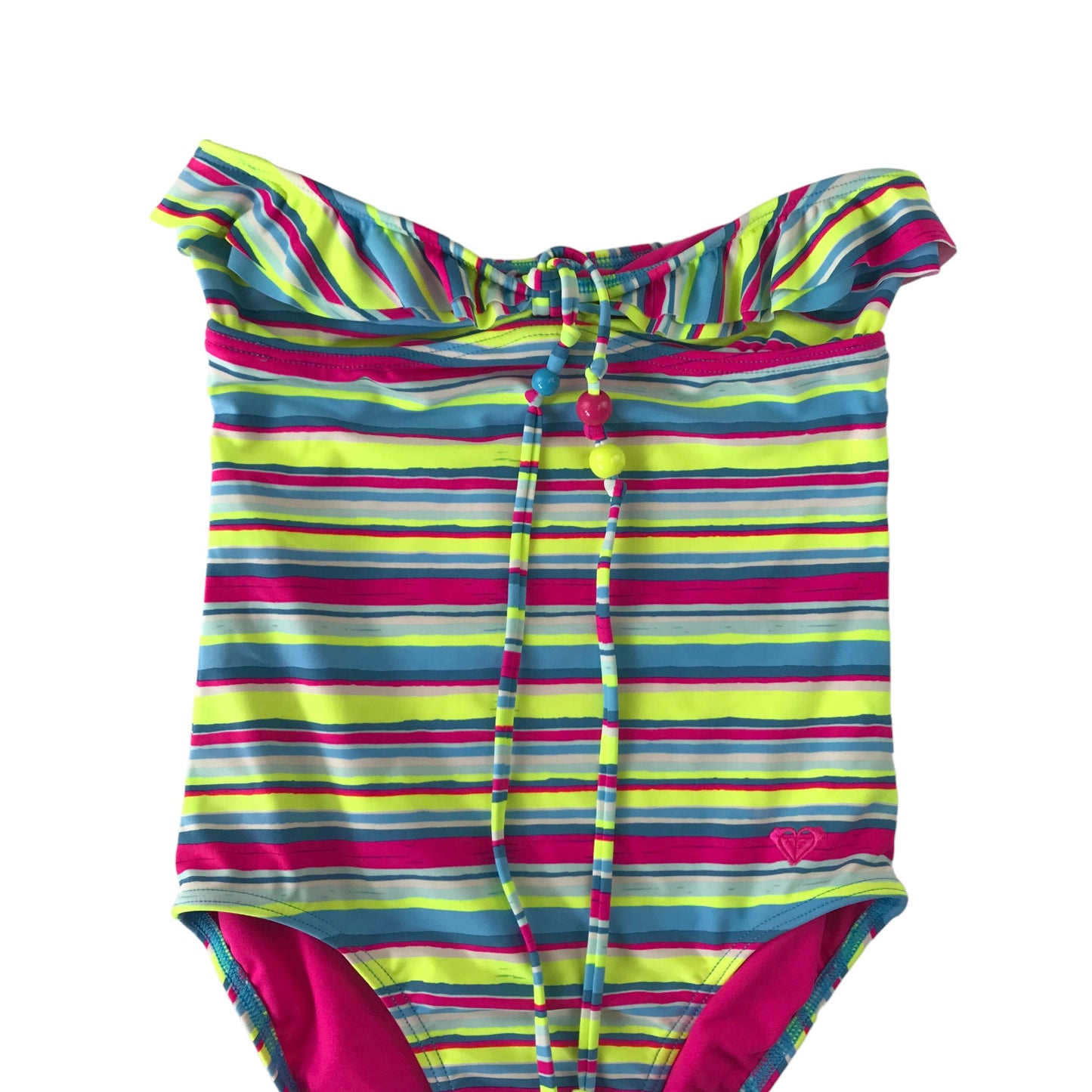 Roxy Girls Swimsuit Age 13 Multicolour Stripy sleeveless One Piece Cossie