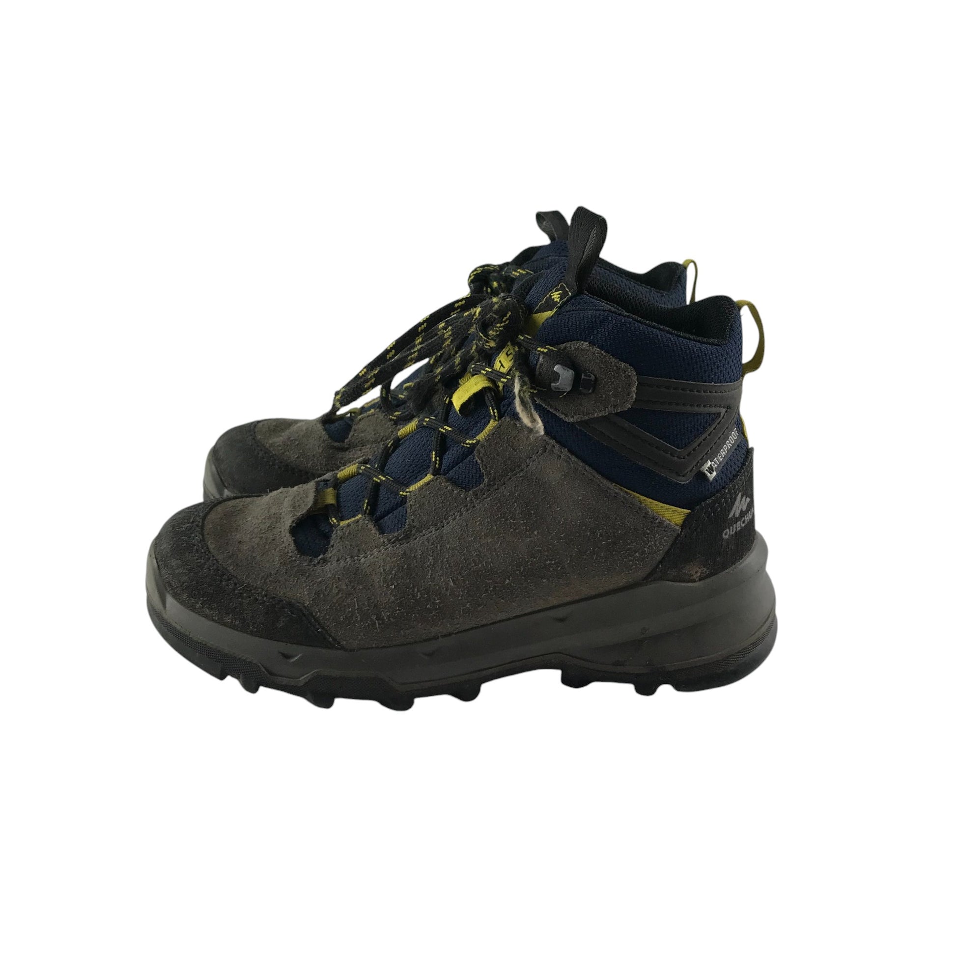 Quechua walking boots shoe size 13 junior brown and navy
