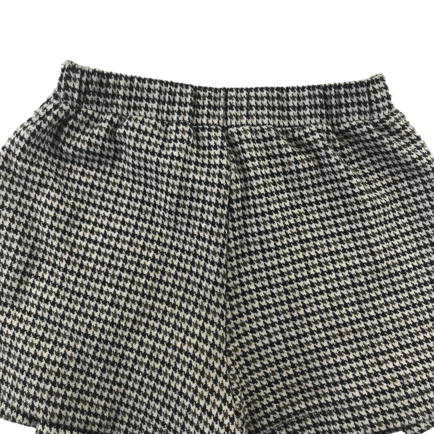 Zara skort 9 years black and white houndstooth knit pattern