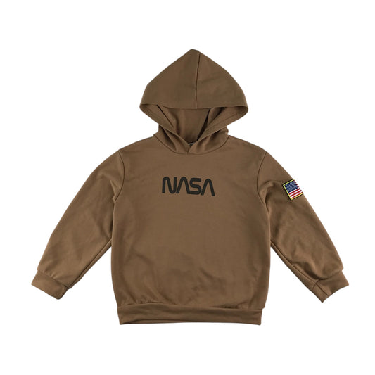 Shein hoodie 6-7 years brown Nasa logo pullover