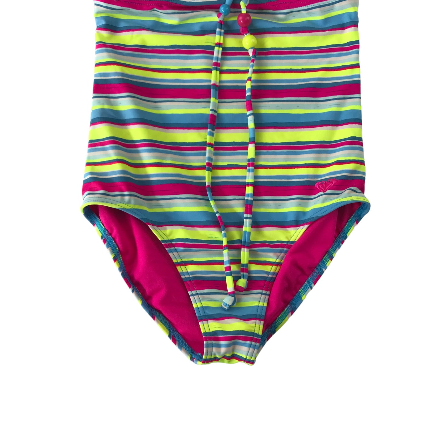 Roxy Girls Swimsuit Age 13 Multicolour Stripy sleeveless One Piece Cossie