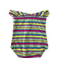 Roxy Girls Swimsuit Age 13 Multicolour Stripy sleeveless One Piece Cossie