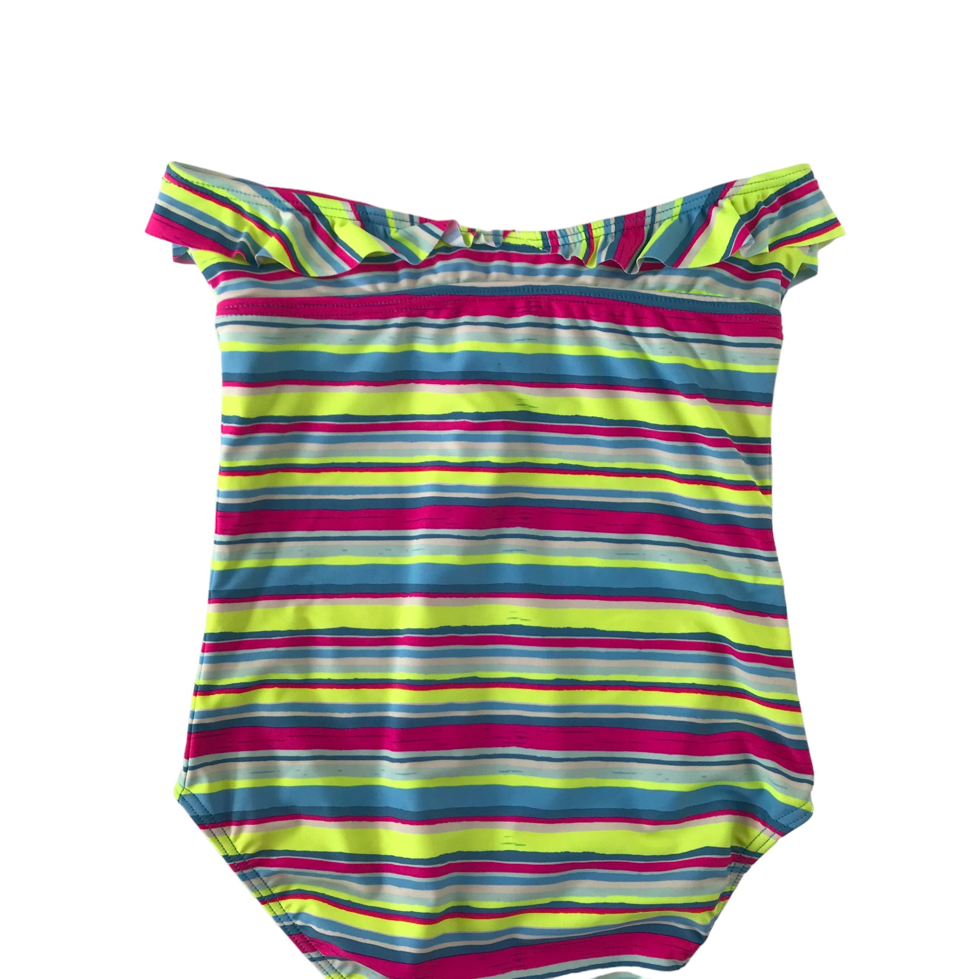 Roxy Girls Swimsuit Age 13 Multicolour Stripy sleeveless One Piece