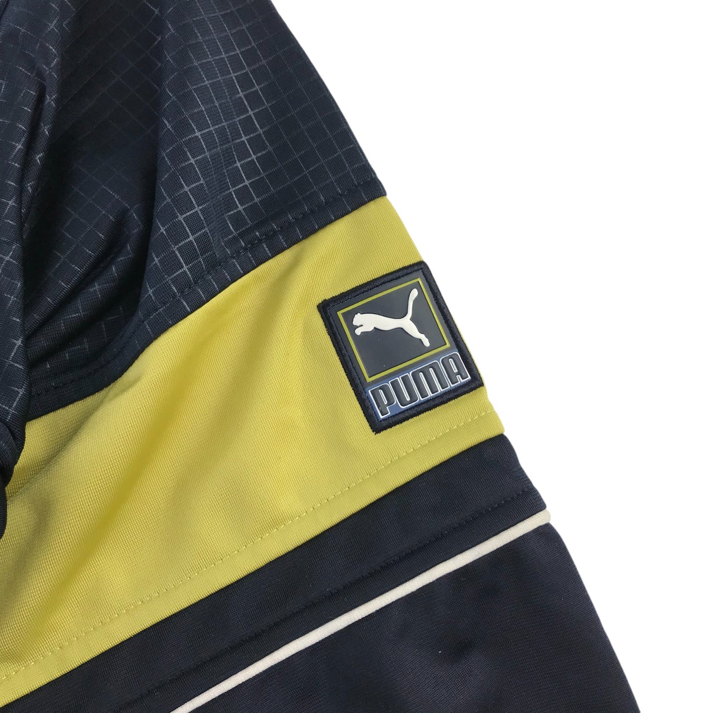 Puma sweater 8-10 years grey and yellow panelled full zipper