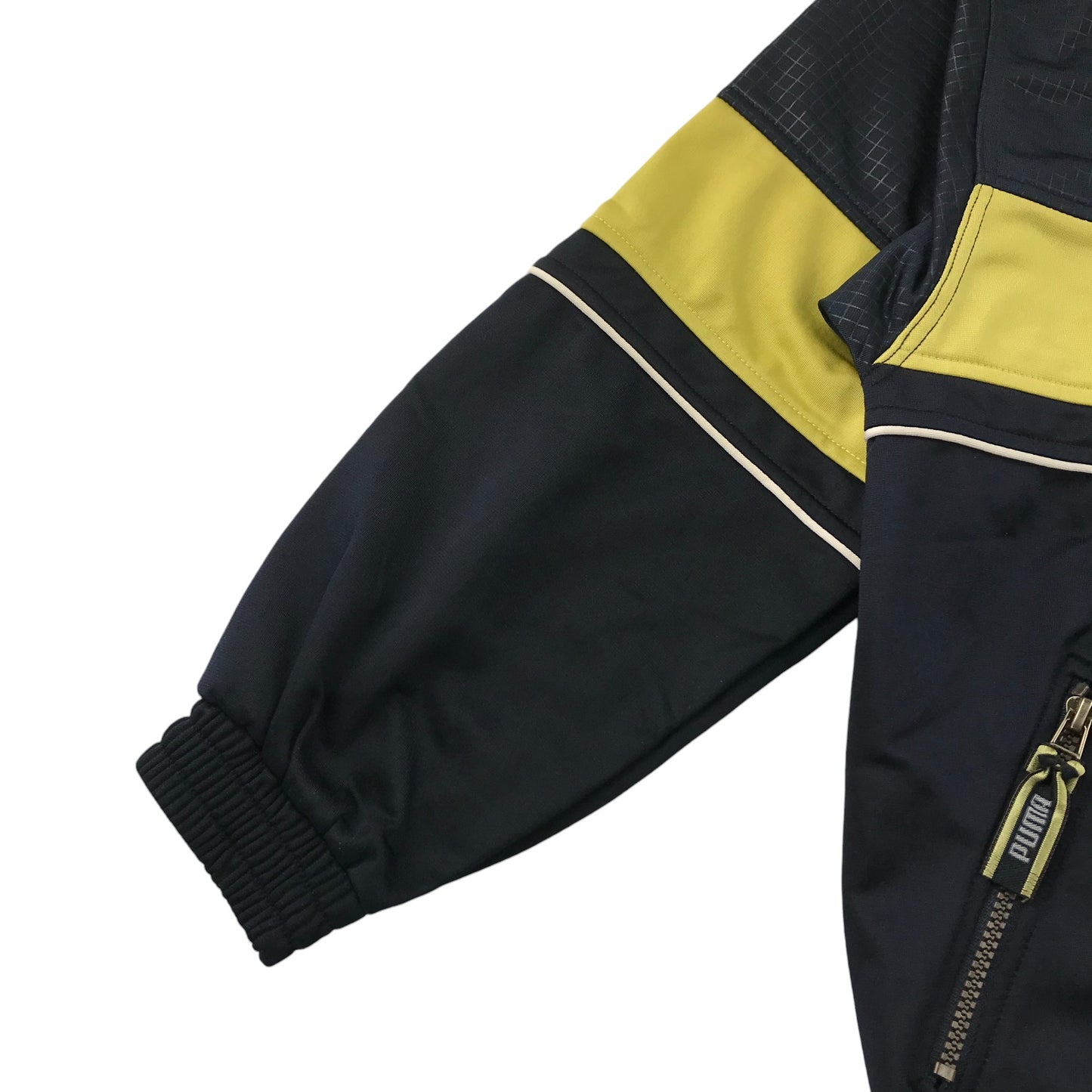 Puma sweater 8-10 years grey and yellow panelled full zipper