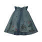 H&M Dress Age 8-9 Blue A-line Mesh Layered Forest Fauna