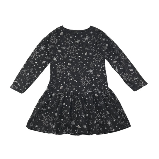 Tu Dress Age 10 Black Celestial Print Pattern T-shirt Dress Cotton