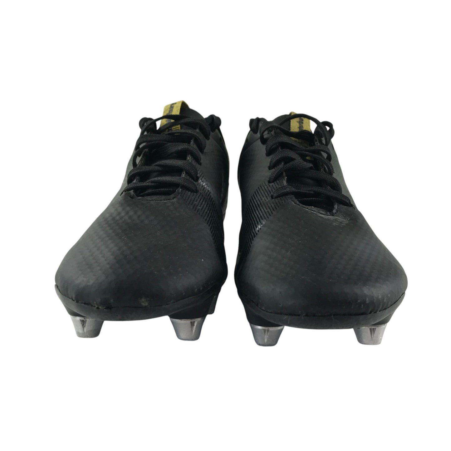 Canterbury rugby boots shoe size UK 6 black with yellow logos