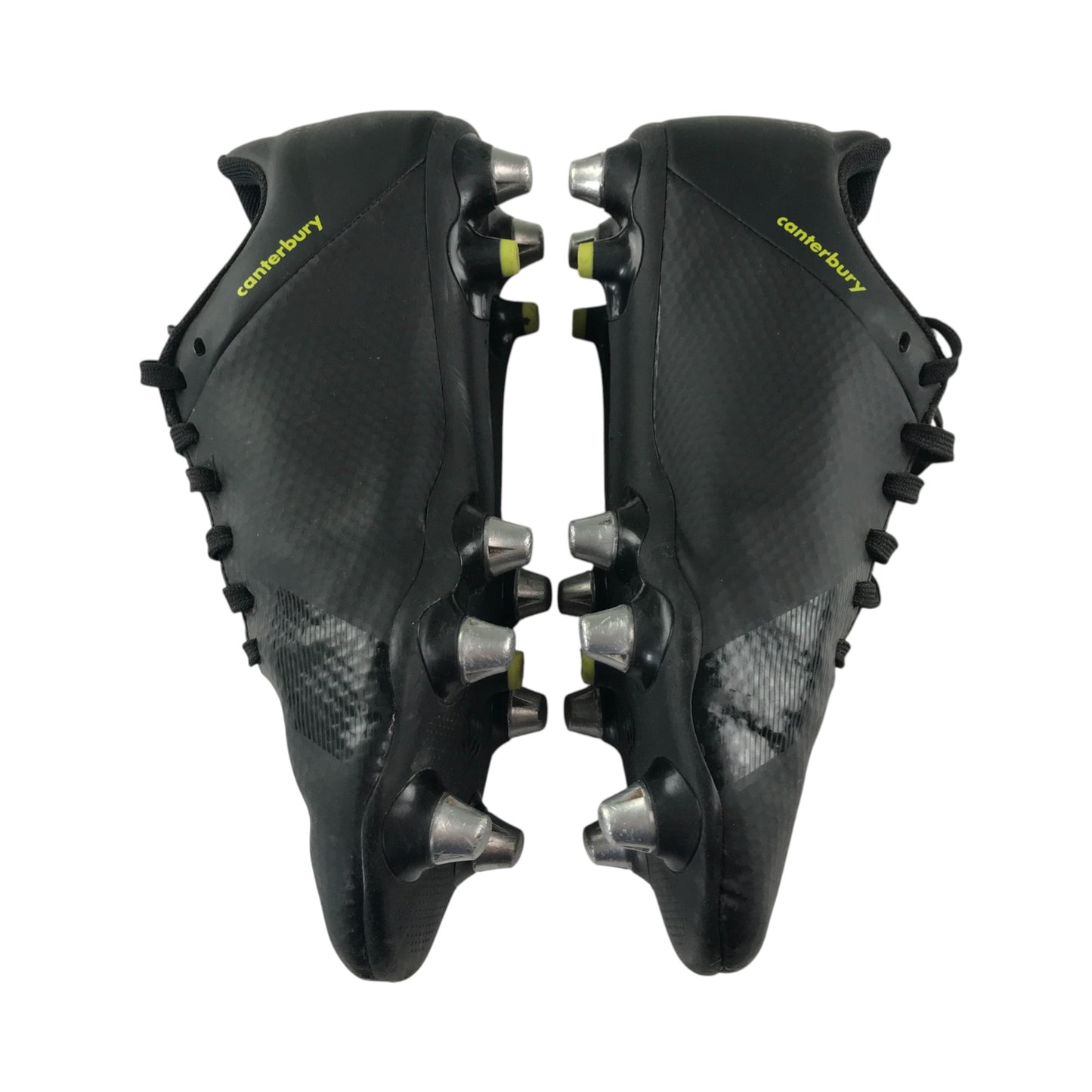 Canterbury rugby boots shoe size UK 6 black with yellow logos