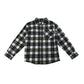 Primark Shirt Age 5 Navy White Mustard Check Pattern Long Sleeve Button Up Cotton