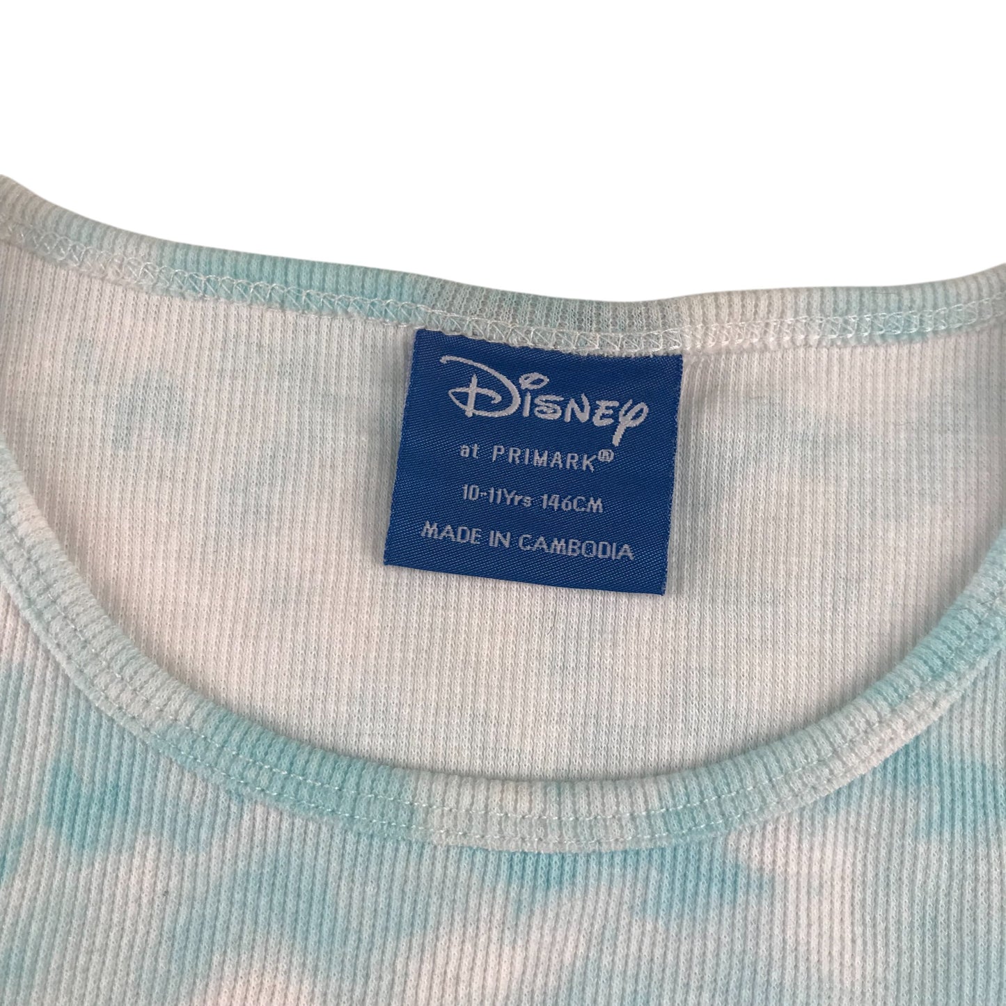 Primark top 10-11 years blue and white Disney Stitch cropped tank