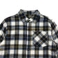Primark Shirt Age 5 Navy White Mustard Check Pattern Long Sleeve Button Up Cotton