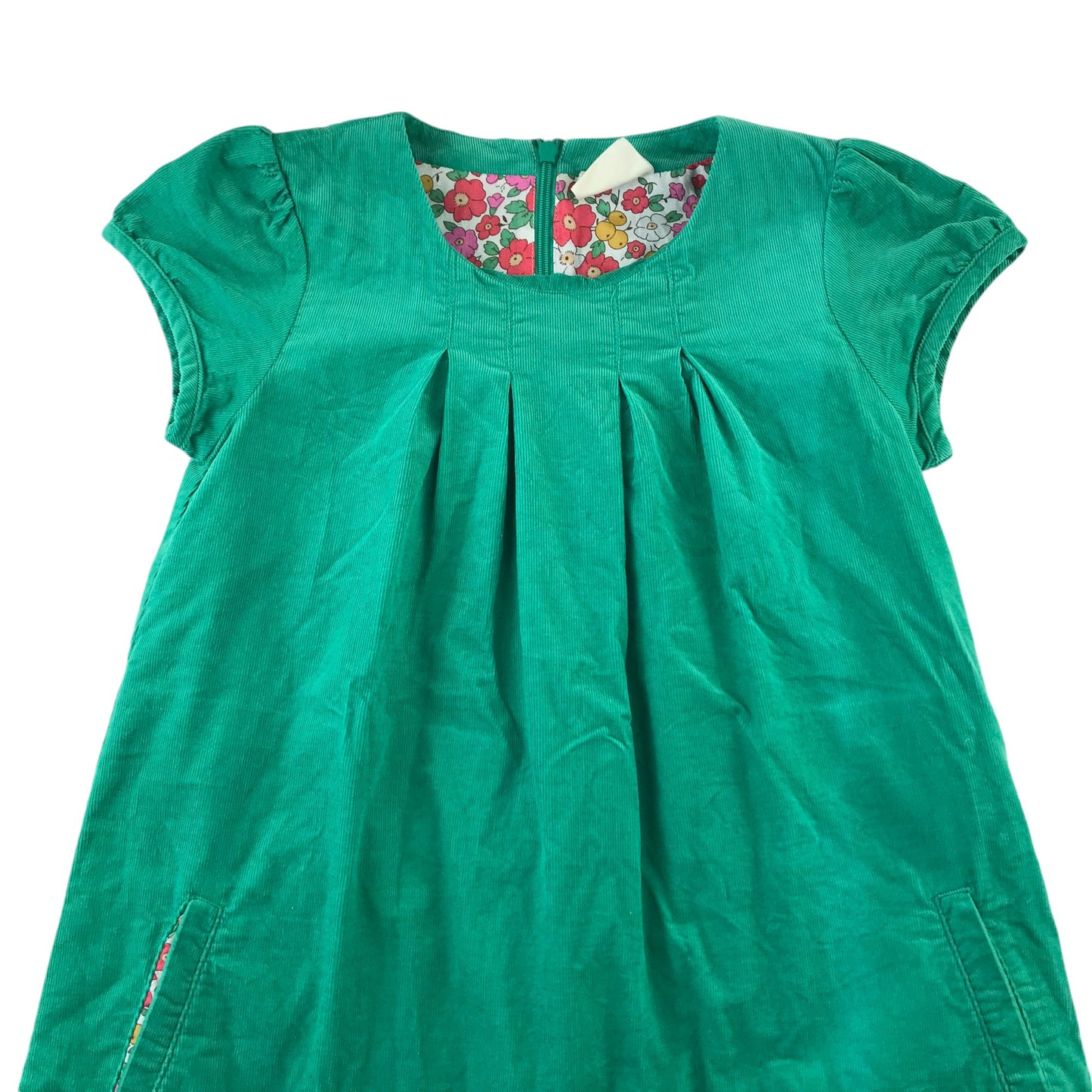 Mini Boden dress 9-10 years turquoise corduroy A-line cotton