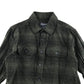 Primark Shirt Age 7 Khaki Green Check Pattern Button Up Cotton