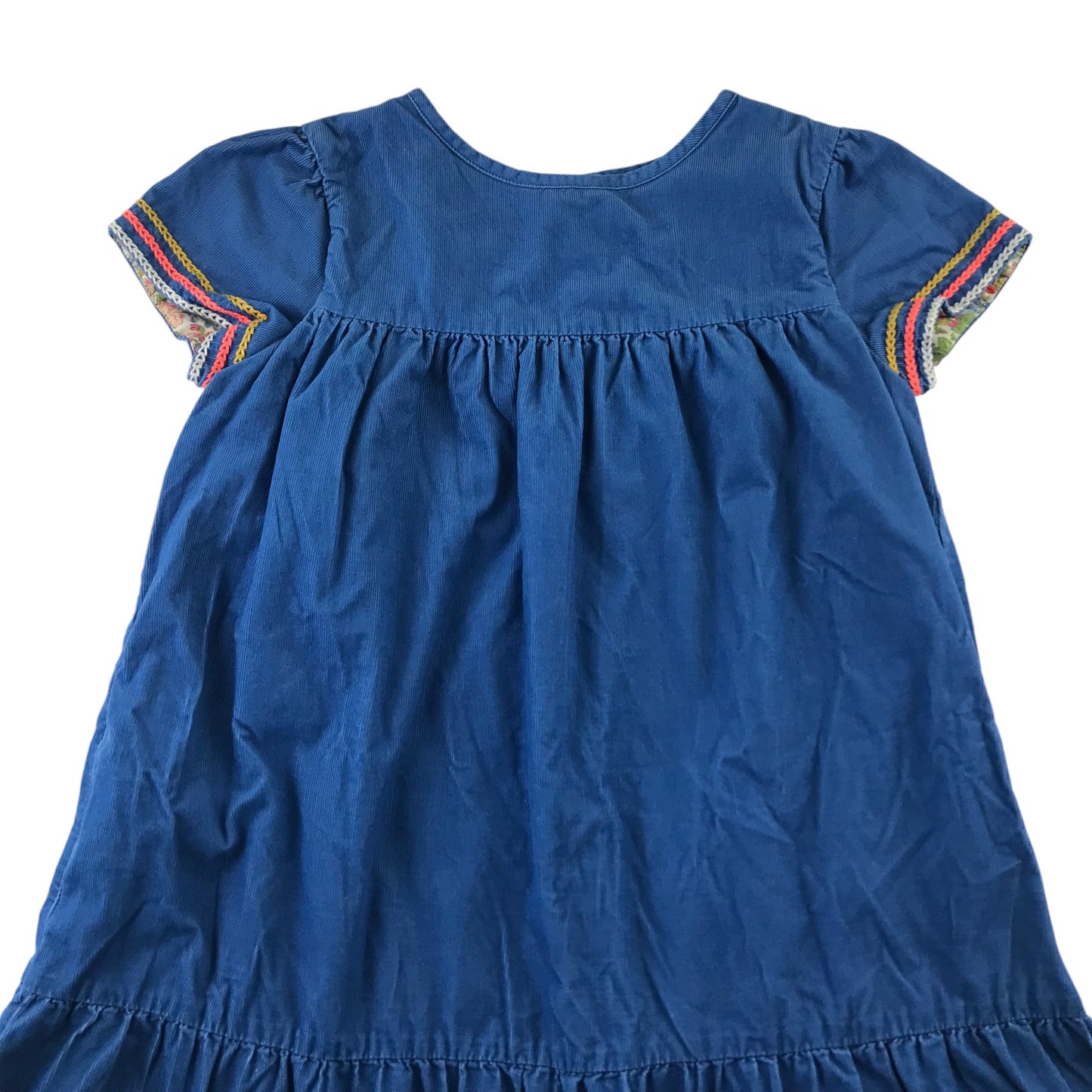 Mini Boden dress 9-10 years blue corduroy A-line horse patchworks