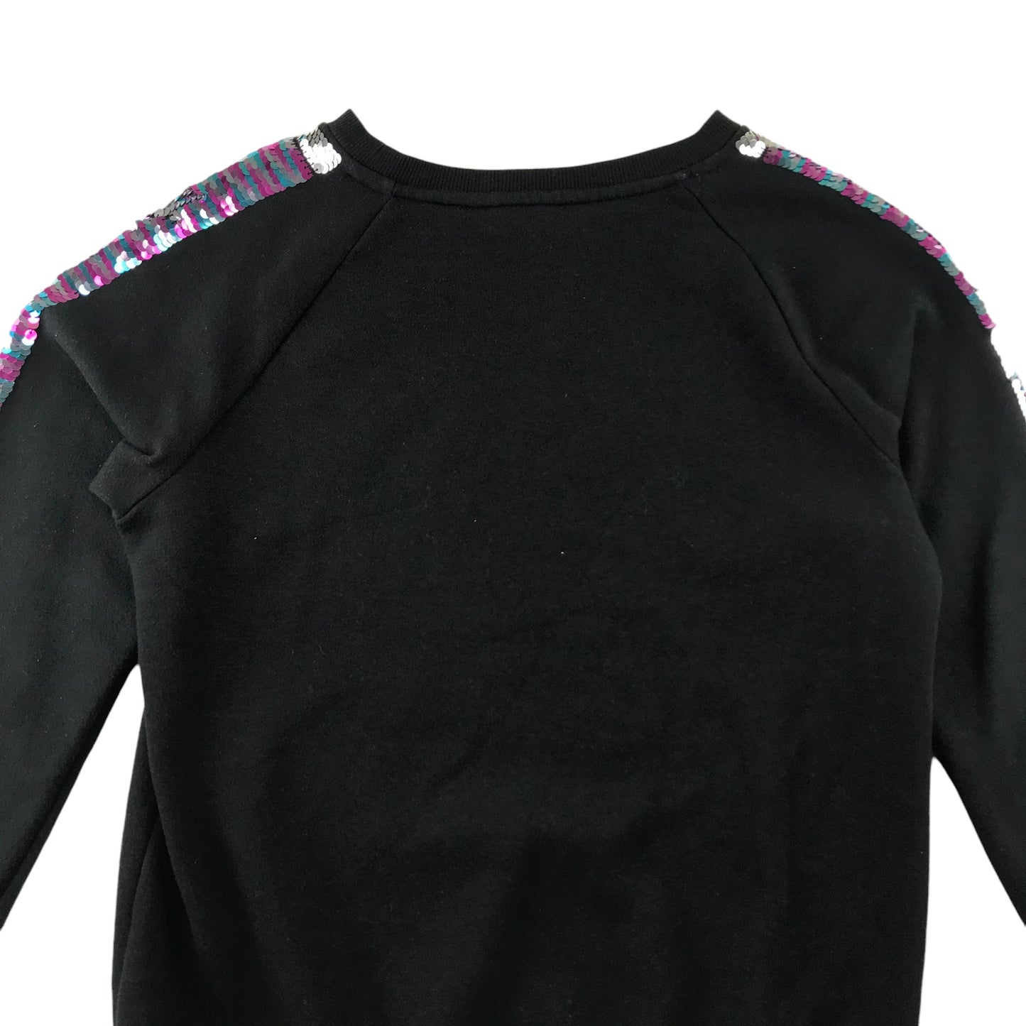 H&M sweater 12-14 years black with sequin shoulder stripe