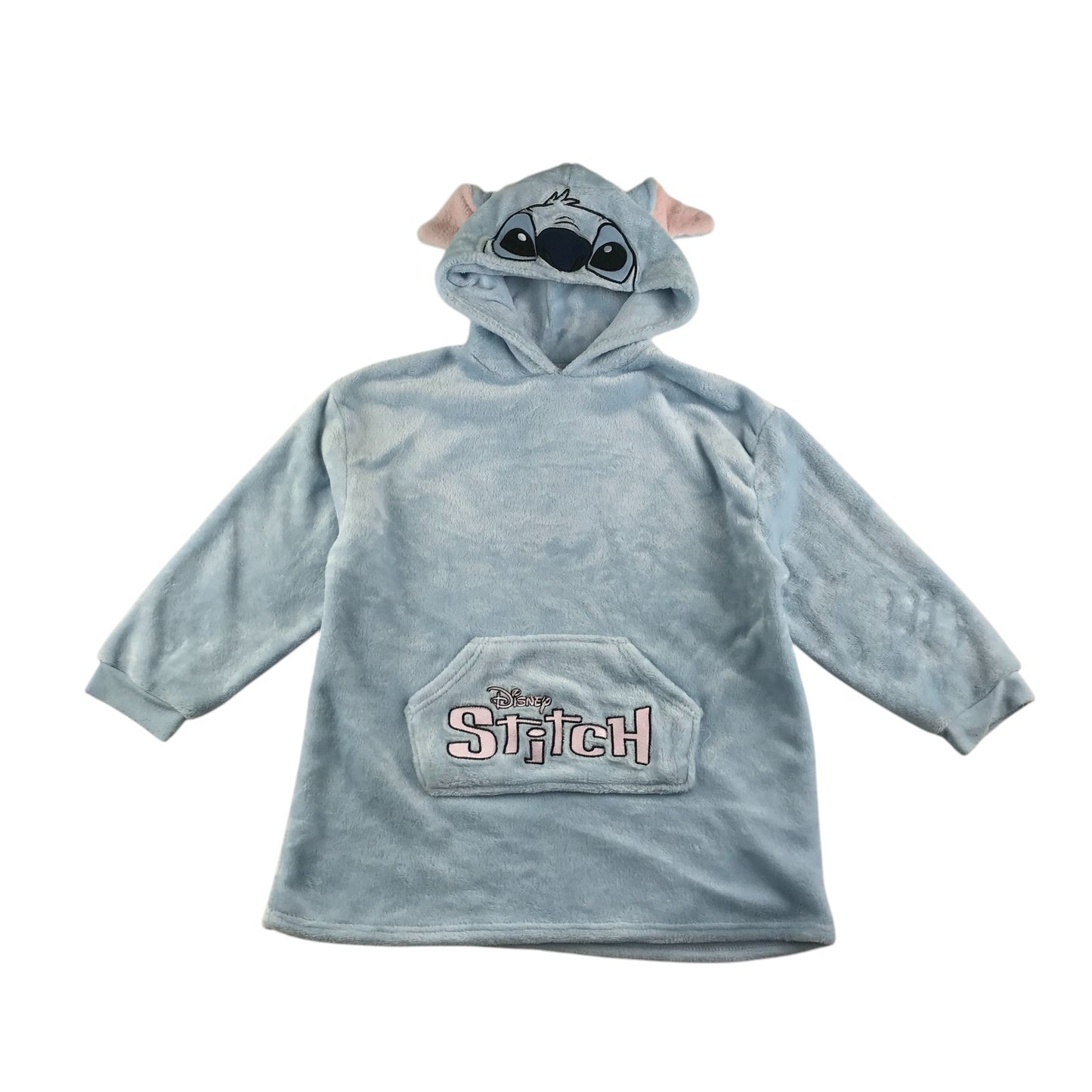 Primark blanket hoodie kids size S/M 7-10 years light blue Disney stitch