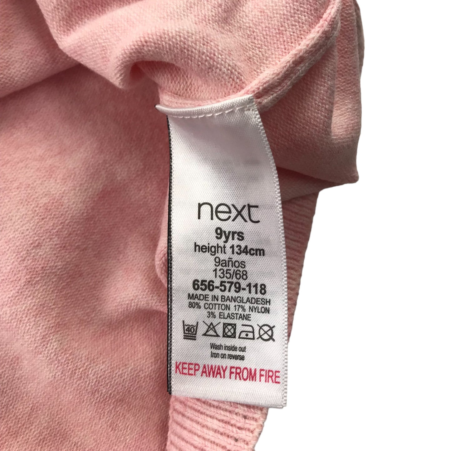 Next cardigan 9 years pink plain button fastening