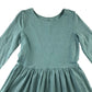 H&M dress 7-8 years dusty turquoise with sparkles long sleeve t-shirt
